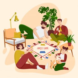 Family reading and games